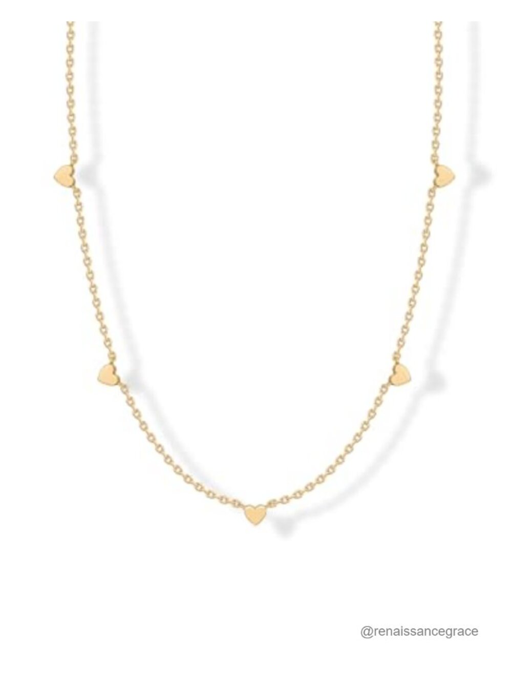 14K Gold Plated Dainty Heart Chain Necklace Women Layering